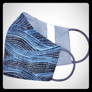 Free embroidered initials! Wave print cotton mask